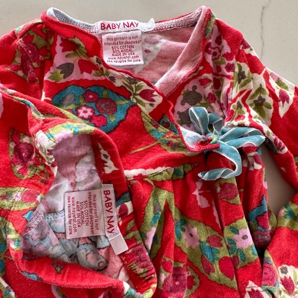 Baby Nay Red Floral 2-Piece Outfit - Made in USA 6 months - Picture 3 of 5